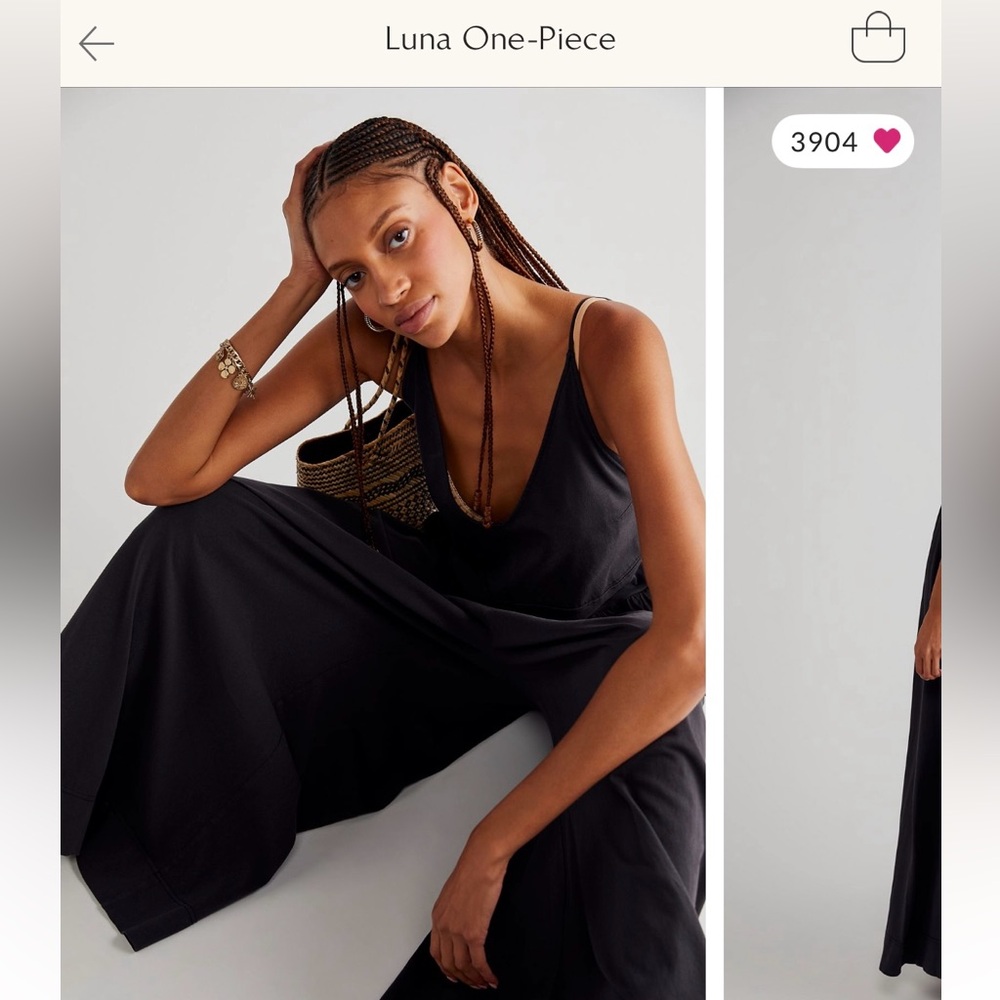 FREE PEOPLE Black Luna One-Piece Jumpsuit
